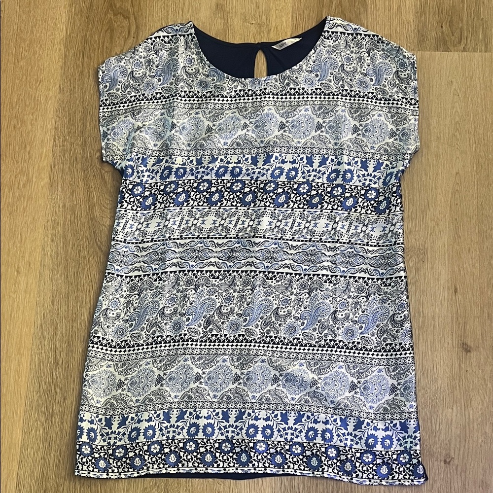 Spirit Navy and White Paisley Tunic